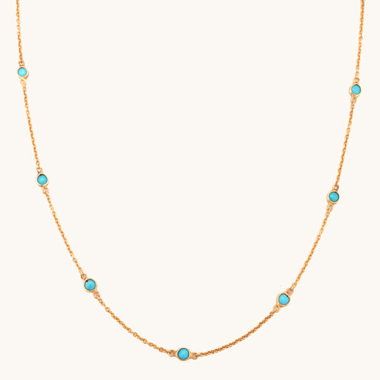 18kt gold aqua necklace. Fine jewellery under ₹50,000. Chic, modern, gift-worthy for her.