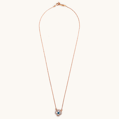 18kt gold Clover Evileye Necklace with VVS diamonds—chic fine jewellery under ₹60,000 for women.