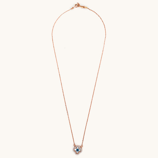 18kt gold Clover Evileye Necklace with VVS diamonds—chic fine jewellery under ₹60,000 for women.
