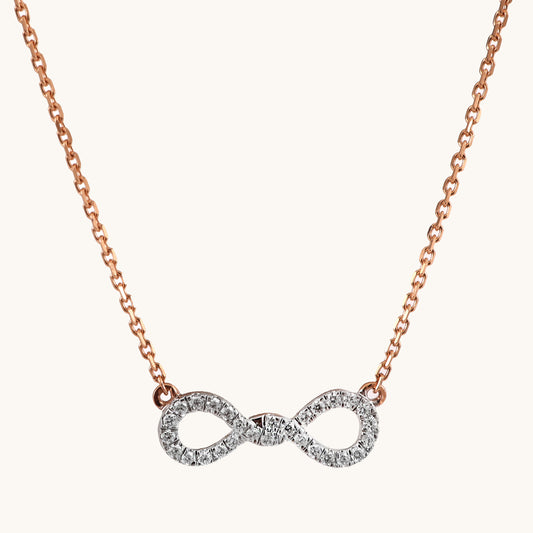 18kt gold Gleam Fall Necklace with VVS diamonds—luxury fine jewellery under ₹80,000 for women.