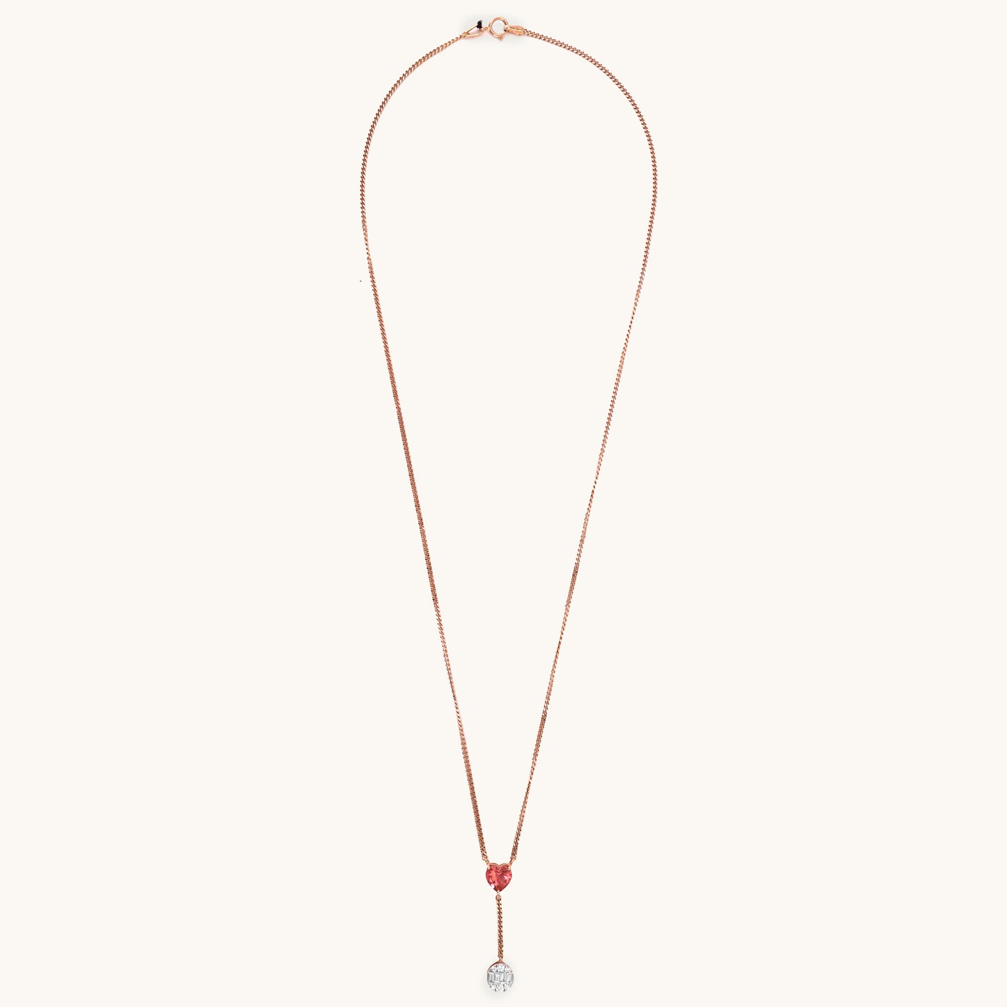 18kt gold Heart Drop Necklace with VVS diamonds—luxury fine jewellery under ₹80,000 for women.