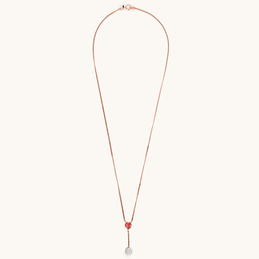 18kt gold Heart Drop Necklace with VVS diamonds—luxury fine jewellery under ₹80,000 for women.