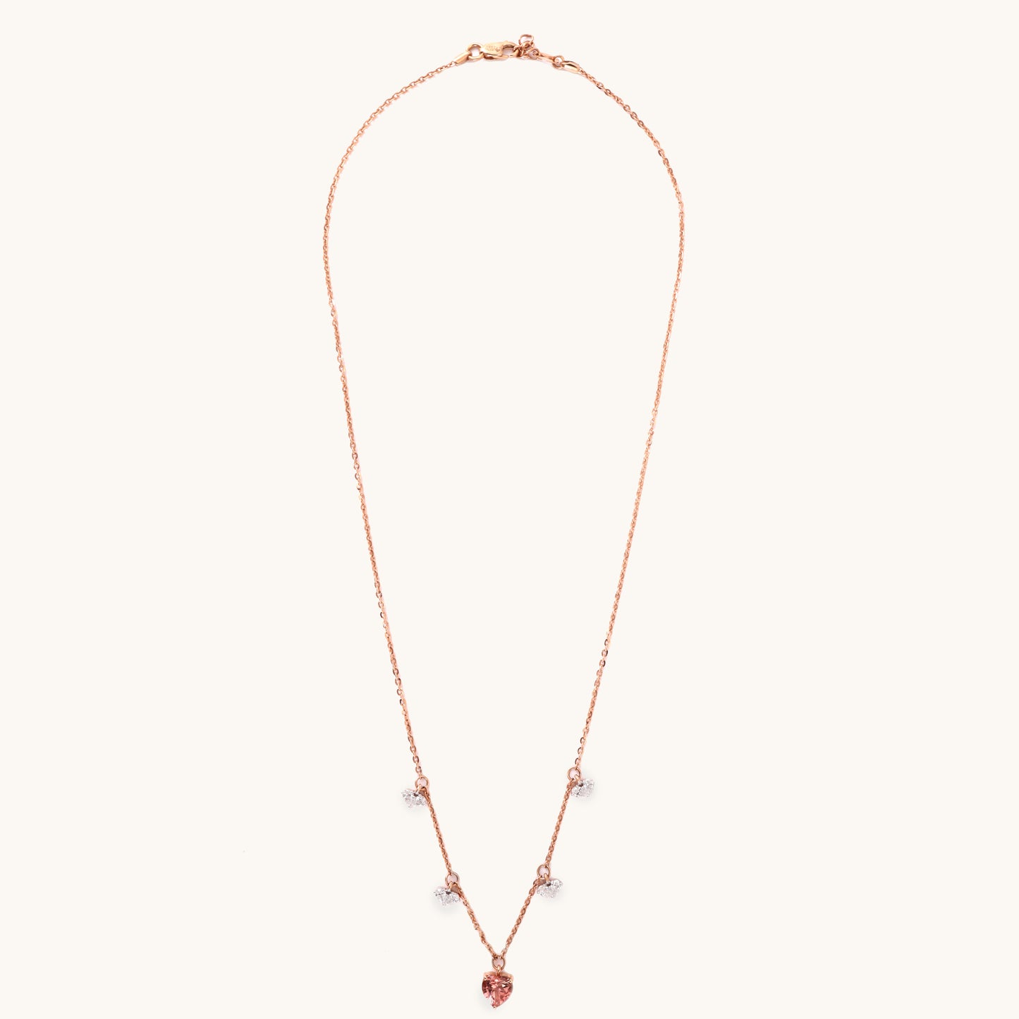18kt gold Heart Charm Necklace with VVS diamonds—luxury fine jewellery under ₹80,000 for women.