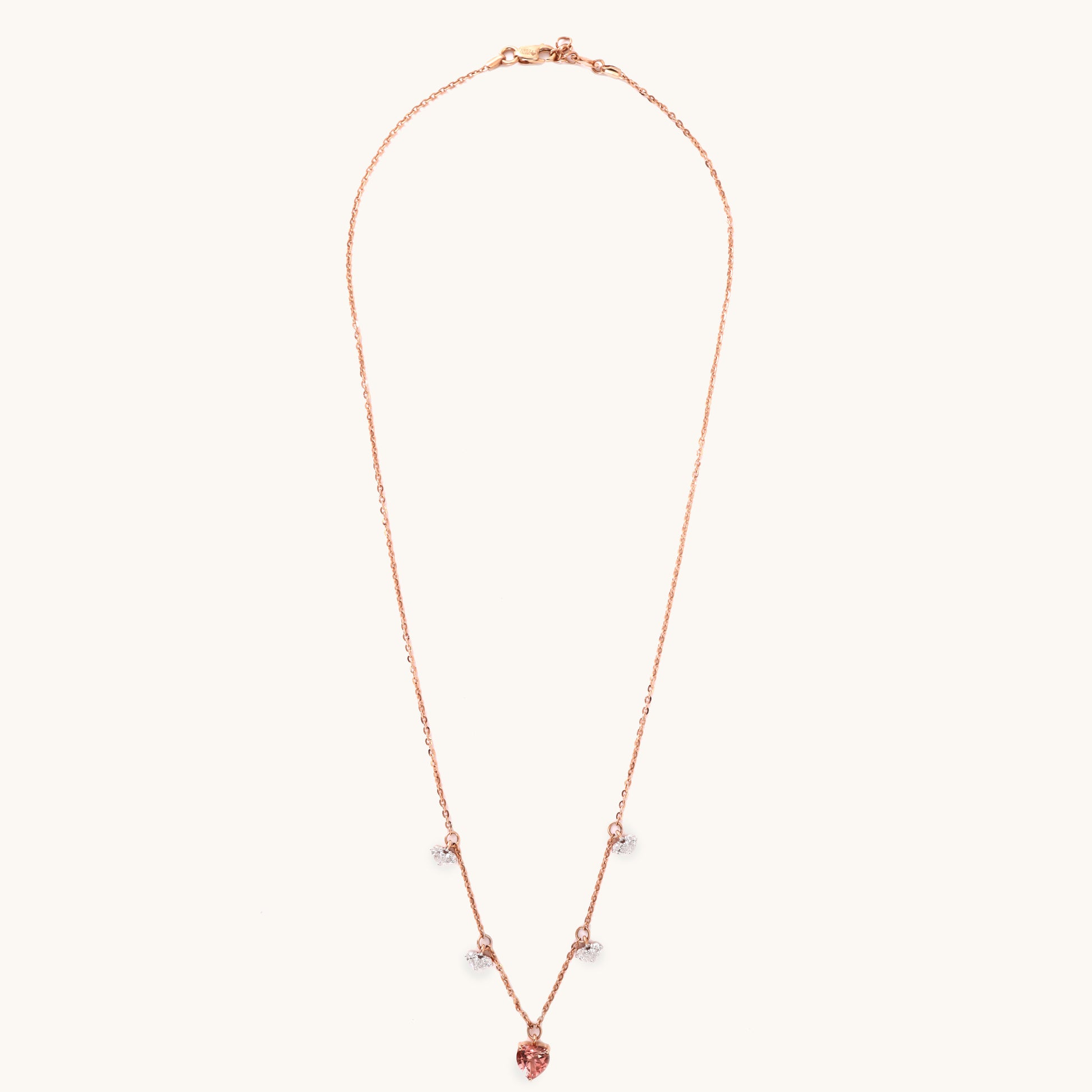18kt gold Heart Charm Necklace with VVS diamonds—luxury fine jewellery under ₹80,000 for women.