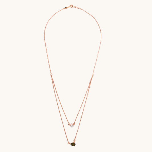 Green Layered Necklace in 18kt gold with VVS diamonds—luxury fine jewellery for modern women.