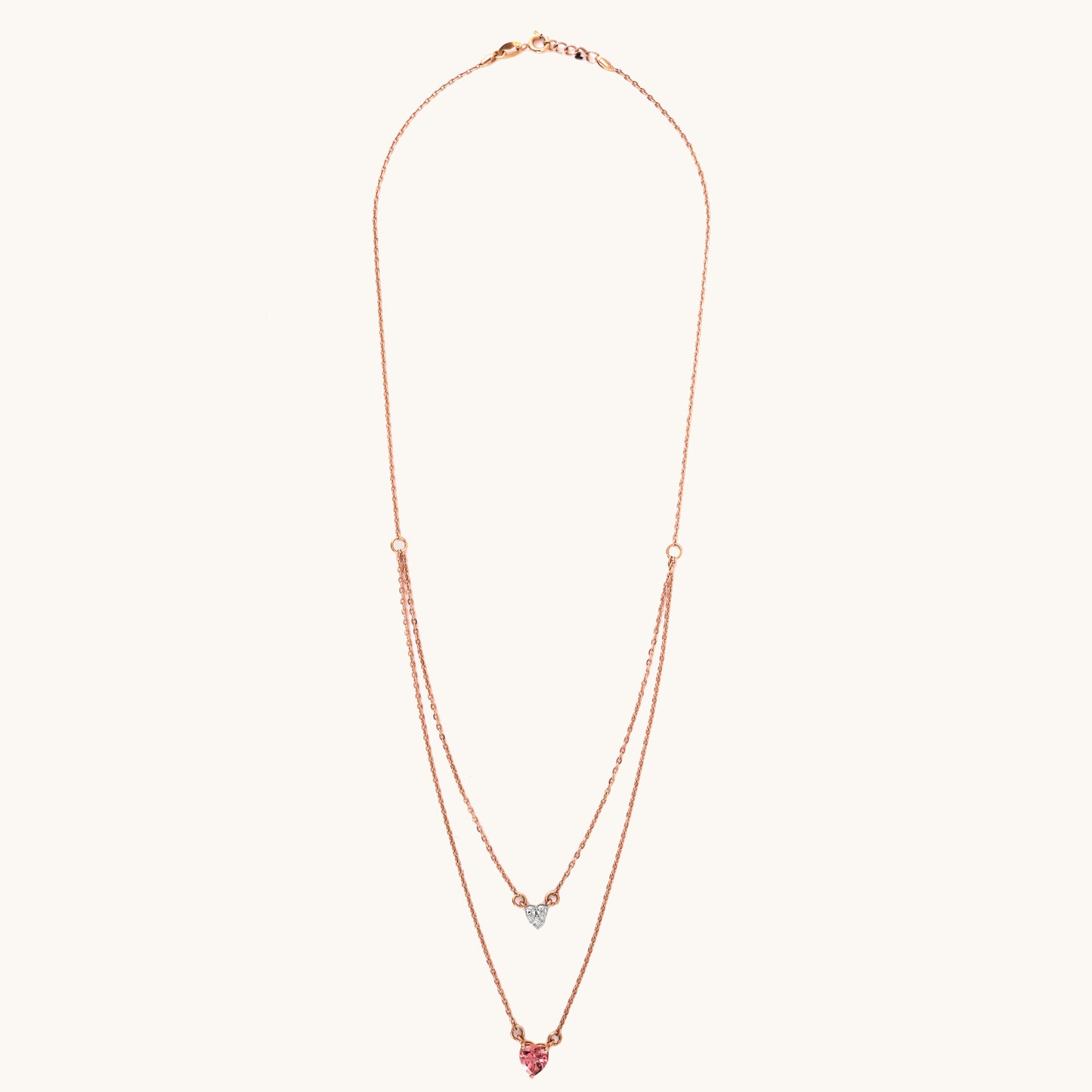 Heartstack Gold Necklace in 18kt gold with VVS diamonds—fine jewellery for gifting & daily elegance under Rs. 80,000