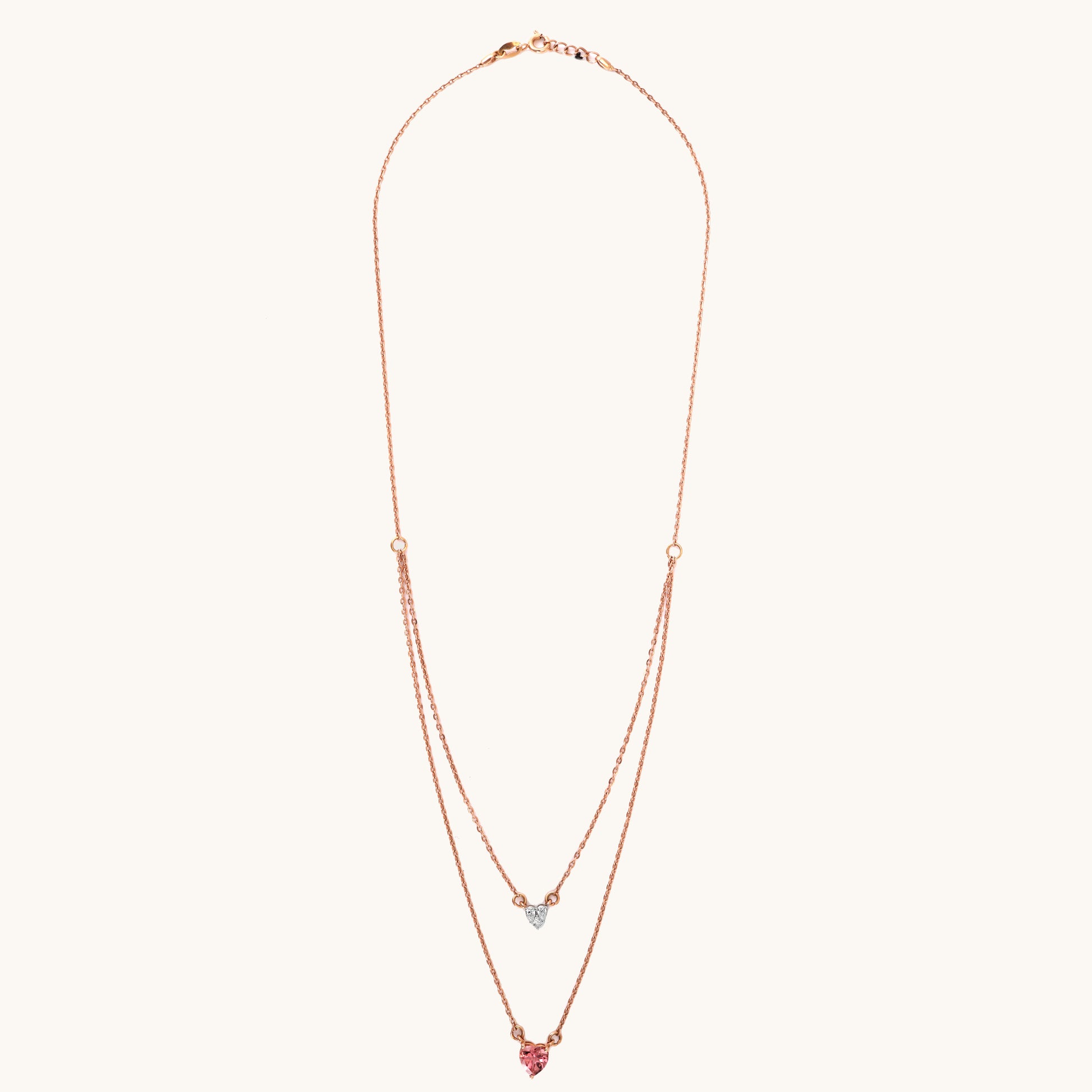 Heartstack Gold Necklace in 18kt gold with VVS diamonds—fine jewellery for gifting & daily elegance under Rs. 80,000
