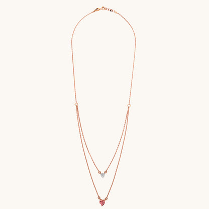 Heartstack Gold Necklace in 18kt gold with VVS diamonds—fine jewellery for gifting & daily elegance under Rs. 80,000