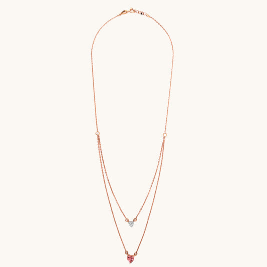 Heartstack Gold Necklace in 18kt gold with VVS diamonds—fine jewellery for gifting & daily elegance under Rs. 80,000