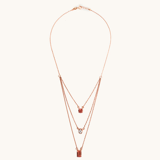Triple Chain Necklace in 18kt gold with VVS diamonds—layered fine jewellery for modern elegance under 120,000.
