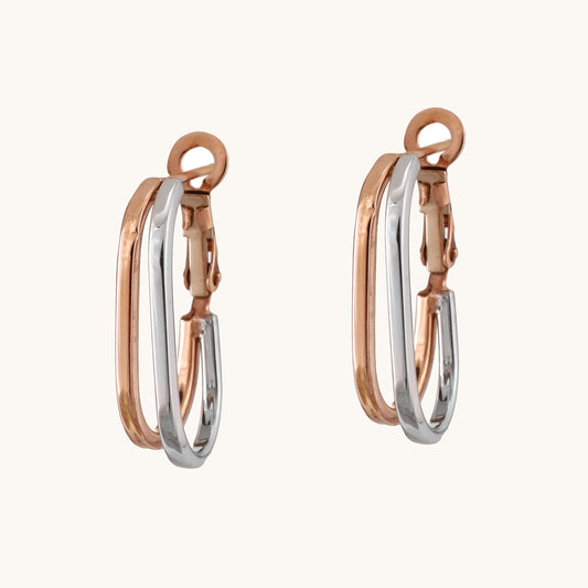 Gold Dual-Tone Earrings