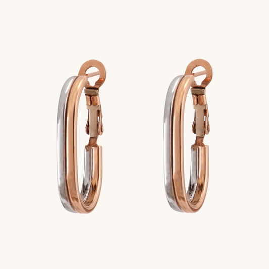 Gold Oval Earrings