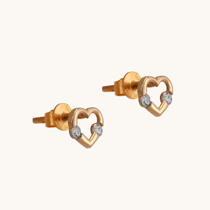 Heart Diamond Studs
