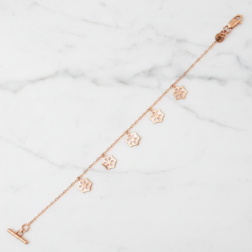 Gold Petal Link Bracelet