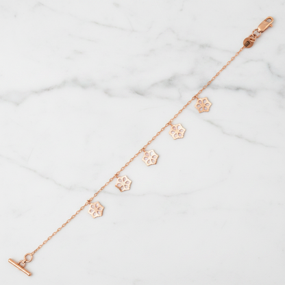 Gold Petal Link Bracelet