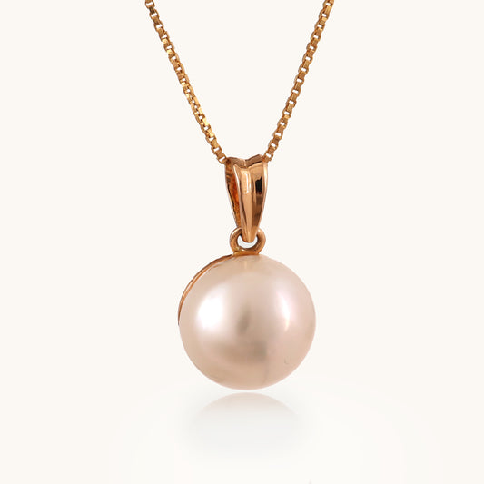 Round Pearl Pendant in 18kt gold—affordable luxury jewellery under ₹10,000.