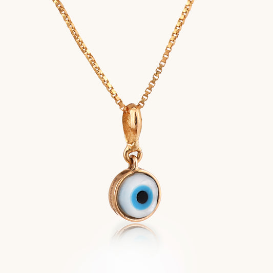 Blue Evil-Eye Pendant in 18kt gold—stylish fine jewellery under ₹10,000.