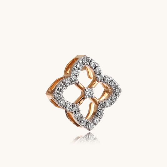 18kt gold floral pendant with VVS diamonds—affordable luxury fine jewellery for women.