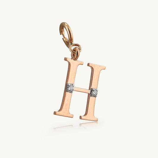 18kt gold "H" initial pendant with VVS diamonds—luxury fine jewellery under ₹15,000 for her.
