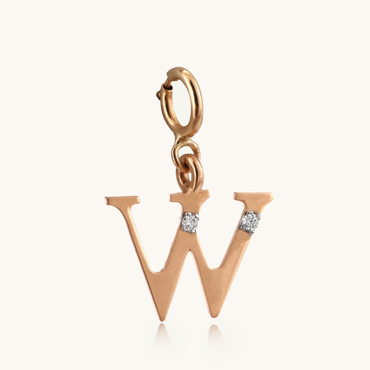 18kt gold "W" pendant with VVS diamonds—stylish, affordable fine jewellery for modern elegance under Rs. 15,000.