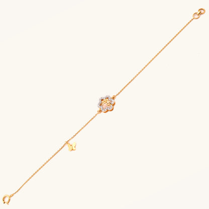 18kt gold Bloom Butterfly Bracelet with diamonds. Premium price range of Under Rs. 40,000