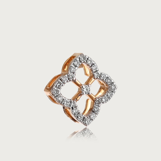 18kt gold floral pendant with VVS diamonds—affordable luxury fine jewellery for women.
