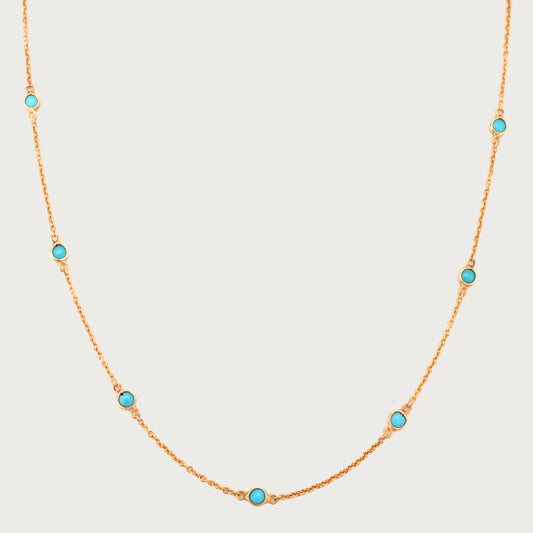 18kt gold aqua necklace. Fine jewellery under ₹50,000. Chic, modern, gift-worthy for her.