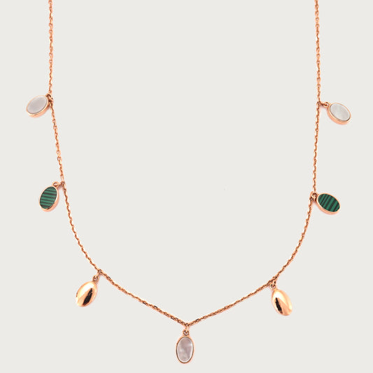 18kt gold drop necklace. Fine jewellery under ₹80,000. Chic, graceful, gift-worthy.
