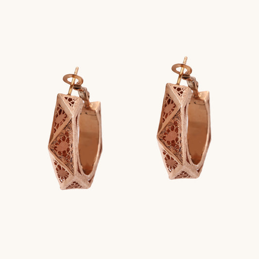Gold Contemporary Earrings in 18kt gold —luxury fine jewellery under ₹80,000.
