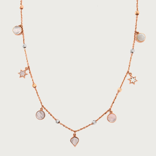Delicate Star Necklace in 18kt gold, fine jewellery for daily wear & gifting under 80,000.