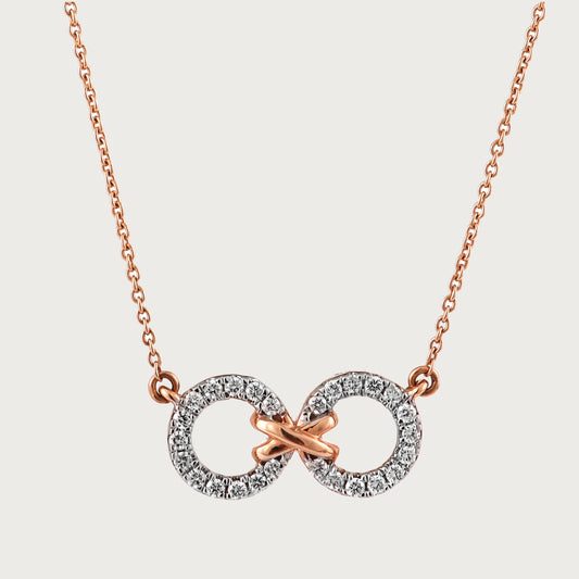 18kt gold Diamond Duo Necklace with VVS diamonds—stylish fine jewellery under ₹50,000 for women.