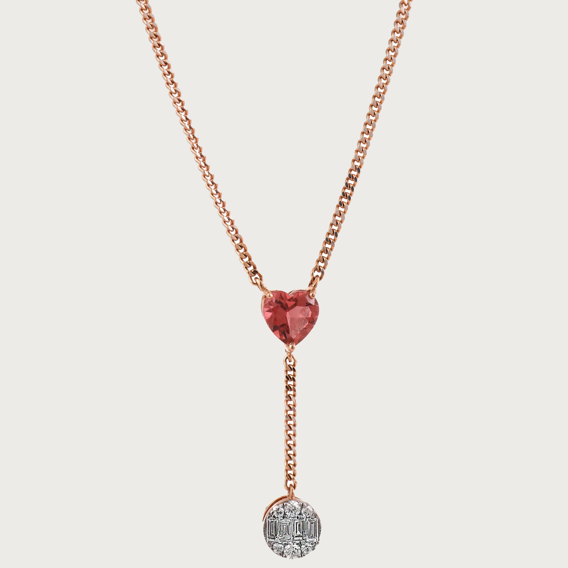 18kt gold Heart Drop Necklace with VVS diamonds—luxury fine jewellery under ₹80,000 for women.