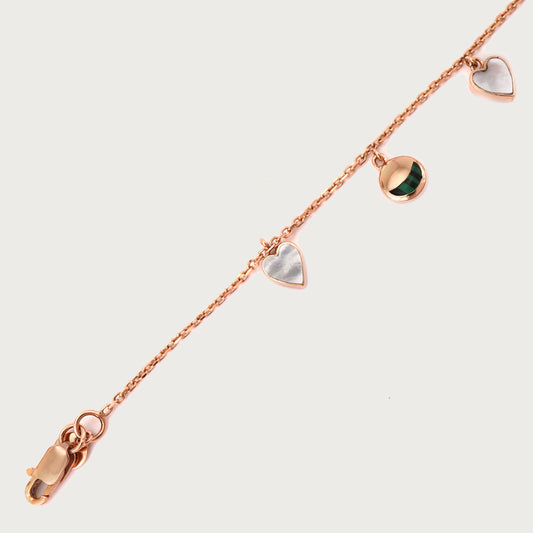 18kt gold heart bracelet. Fine jewellery under ₹50,000. Chic, romantic, gift-worthy.