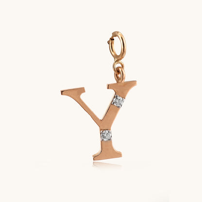 18kt gold initial "Y" pendant with VVS diamonds under 15,000—stylish, affordable fine jewellery for everyday wear.