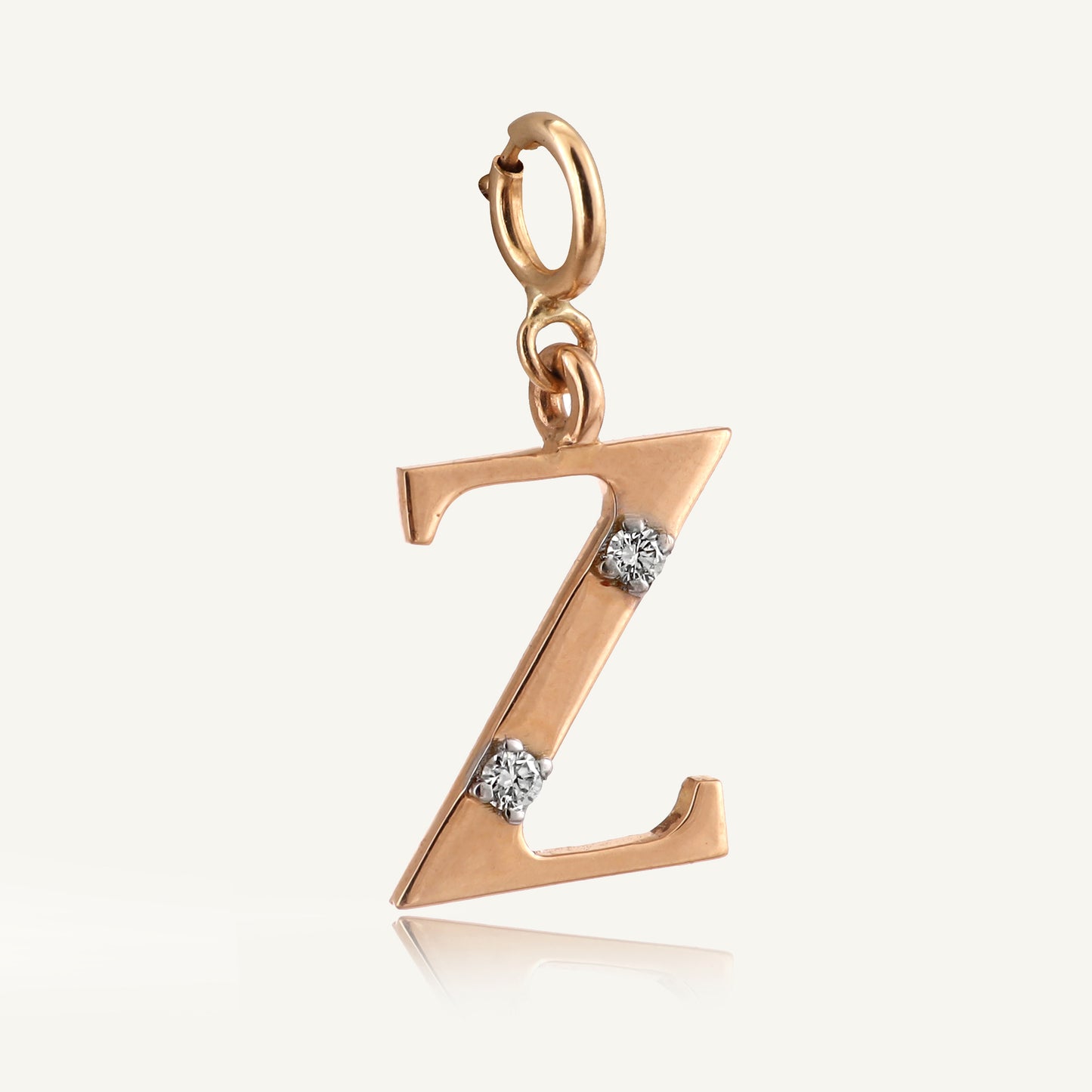 18kt gold "Z" initial pendant with VVS diamonds – stylish, affordable fine jewellery under ₹15,000.