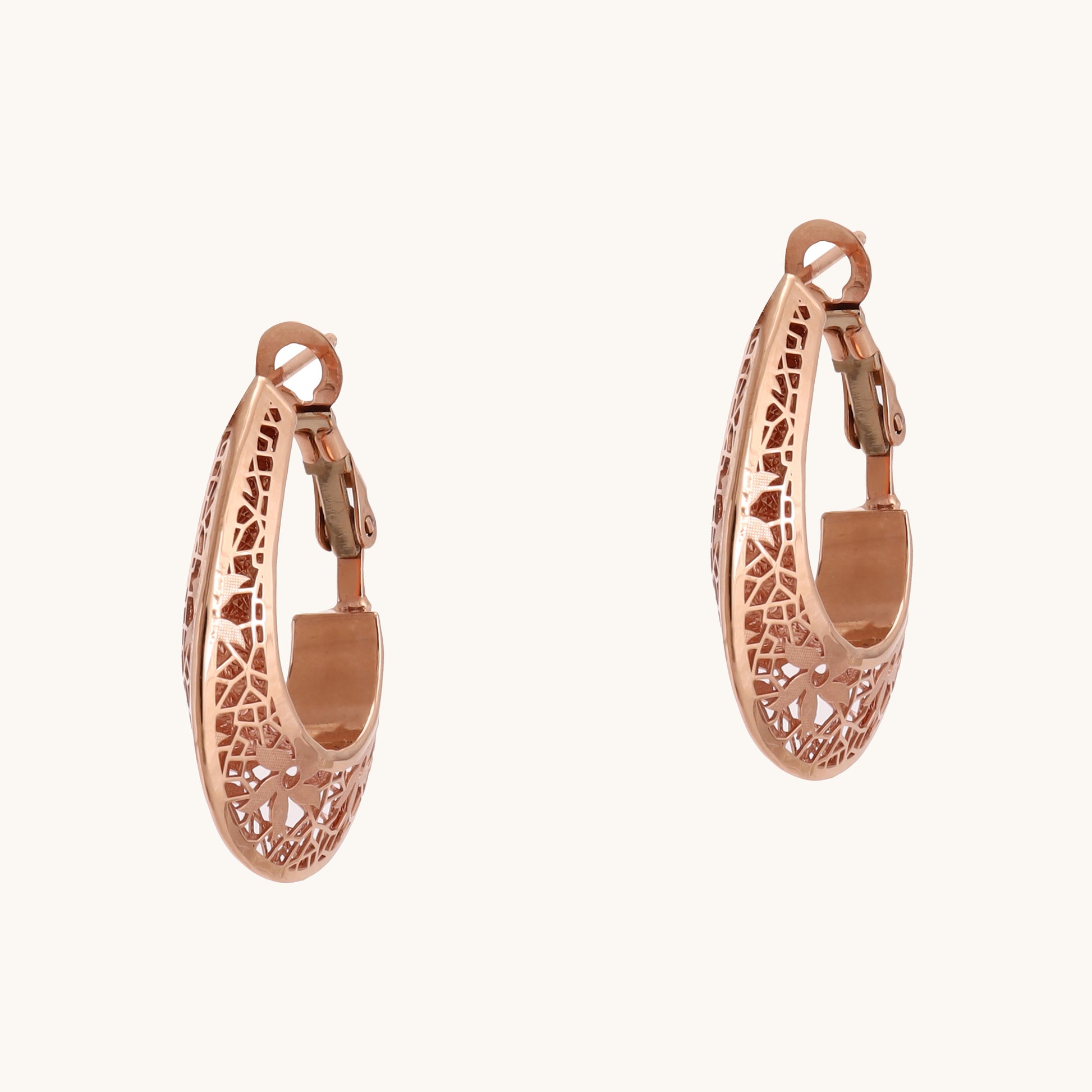 Intricate Floral Hoops in 18kt gold—luxury fine jewellery under ₹50,000.
