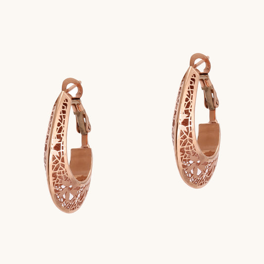 Intricate Floral Hoops in 18kt gold—luxury fine jewellery under ₹50,000.