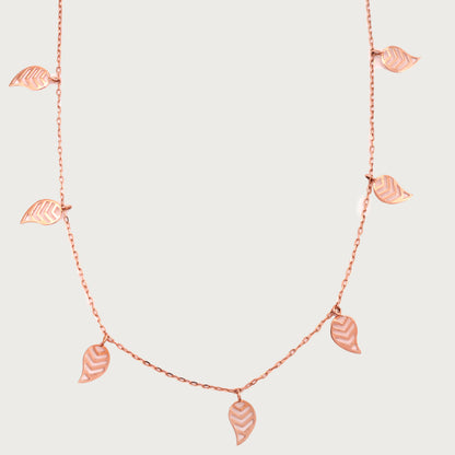 Leaf Charm Necklace in 18kt gold —delicate fine jewellery for gifting & daily wear under Rs. 50,000