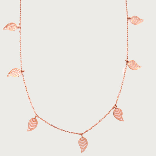 Leaf Charm Necklace in 18kt gold —delicate fine jewellery for gifting & daily wear under Rs. 50,000