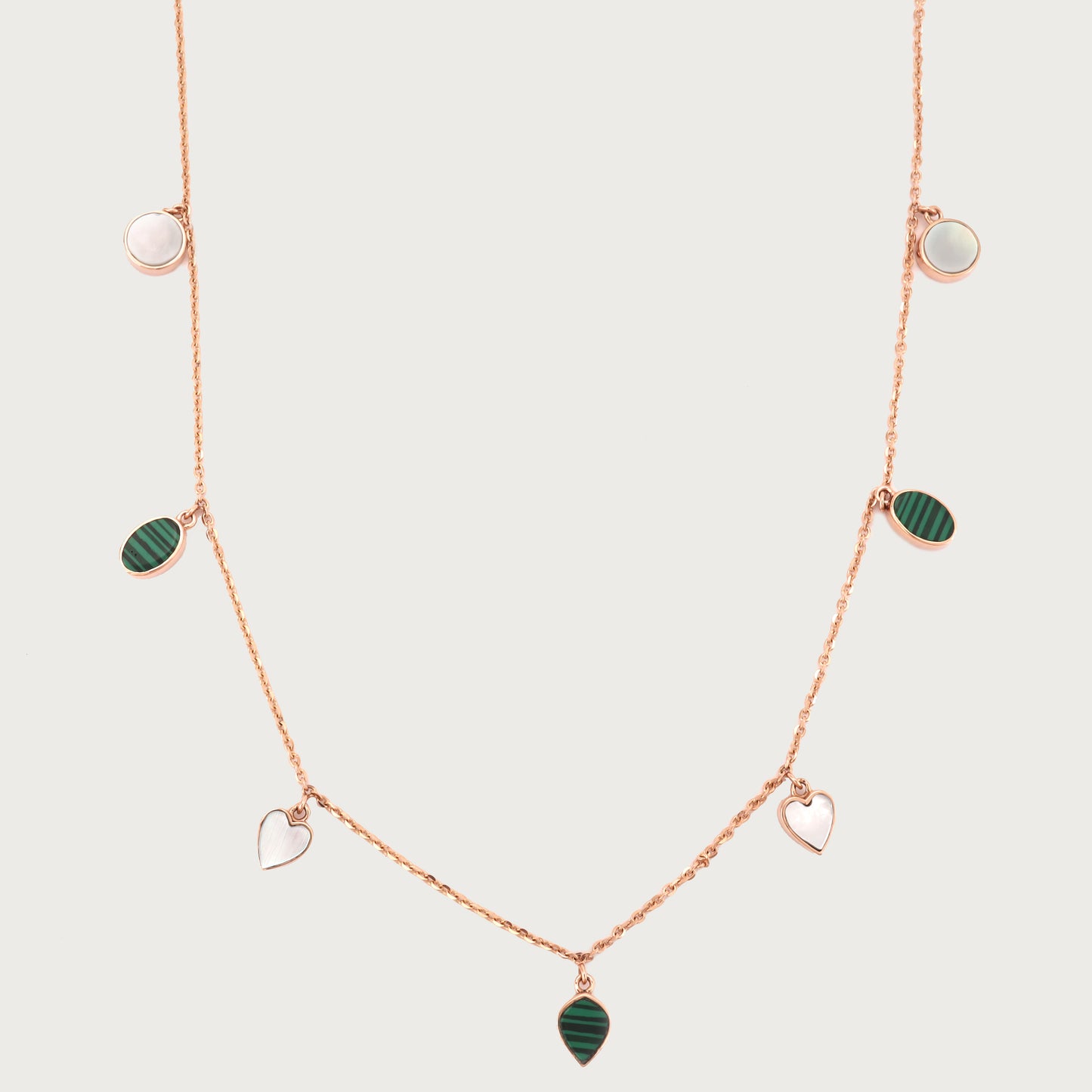 Mother of Pearl Necklace in 18kt gold with under Rs. 80,000—delicate fine jewellery for daily wear.