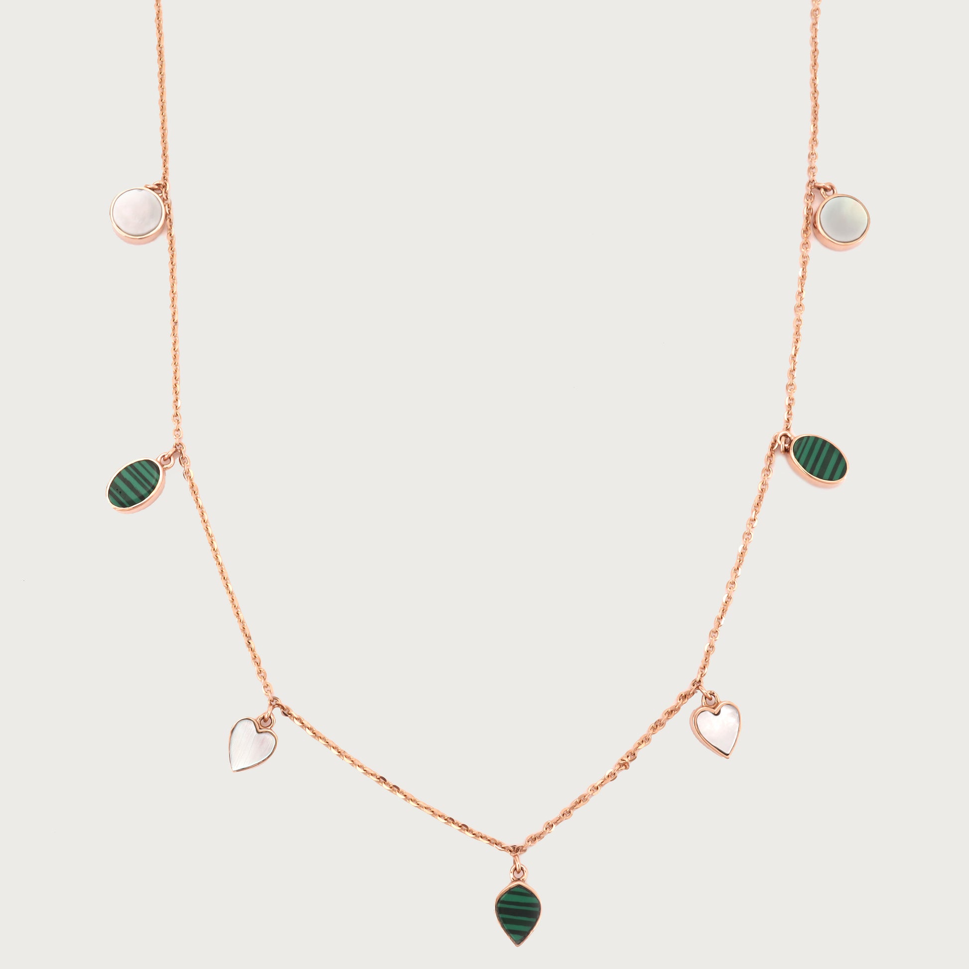 Mother of Pearl Necklace in 18kt gold with under Rs. 80,000—delicate fine jewellery for daily wear.