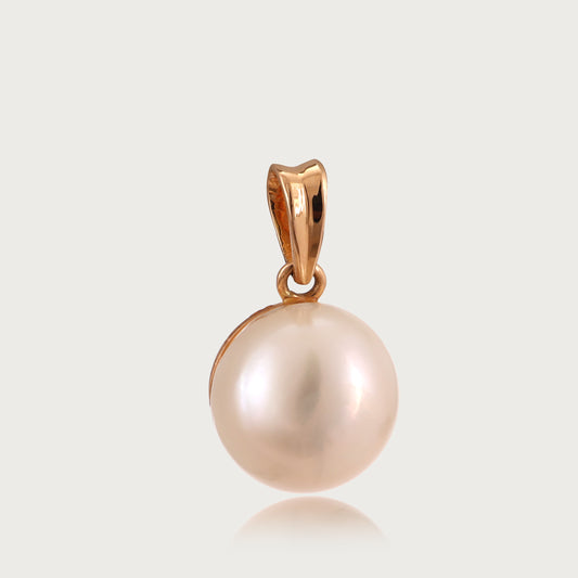 Round Pearl Pendant in 18kt gold—affordable luxury jewellery under ₹10,000.