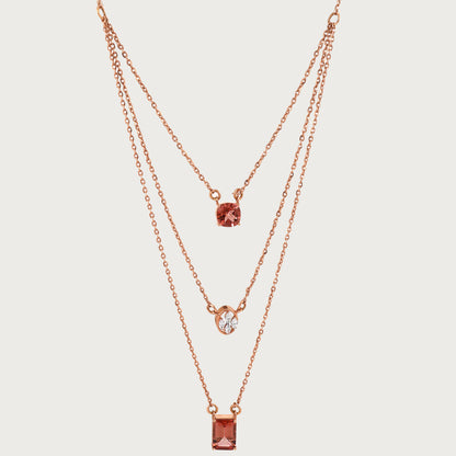Triple Chain Necklace in 18kt gold with VVS diamonds—layered fine jewellery for modern elegance under 120,000.
