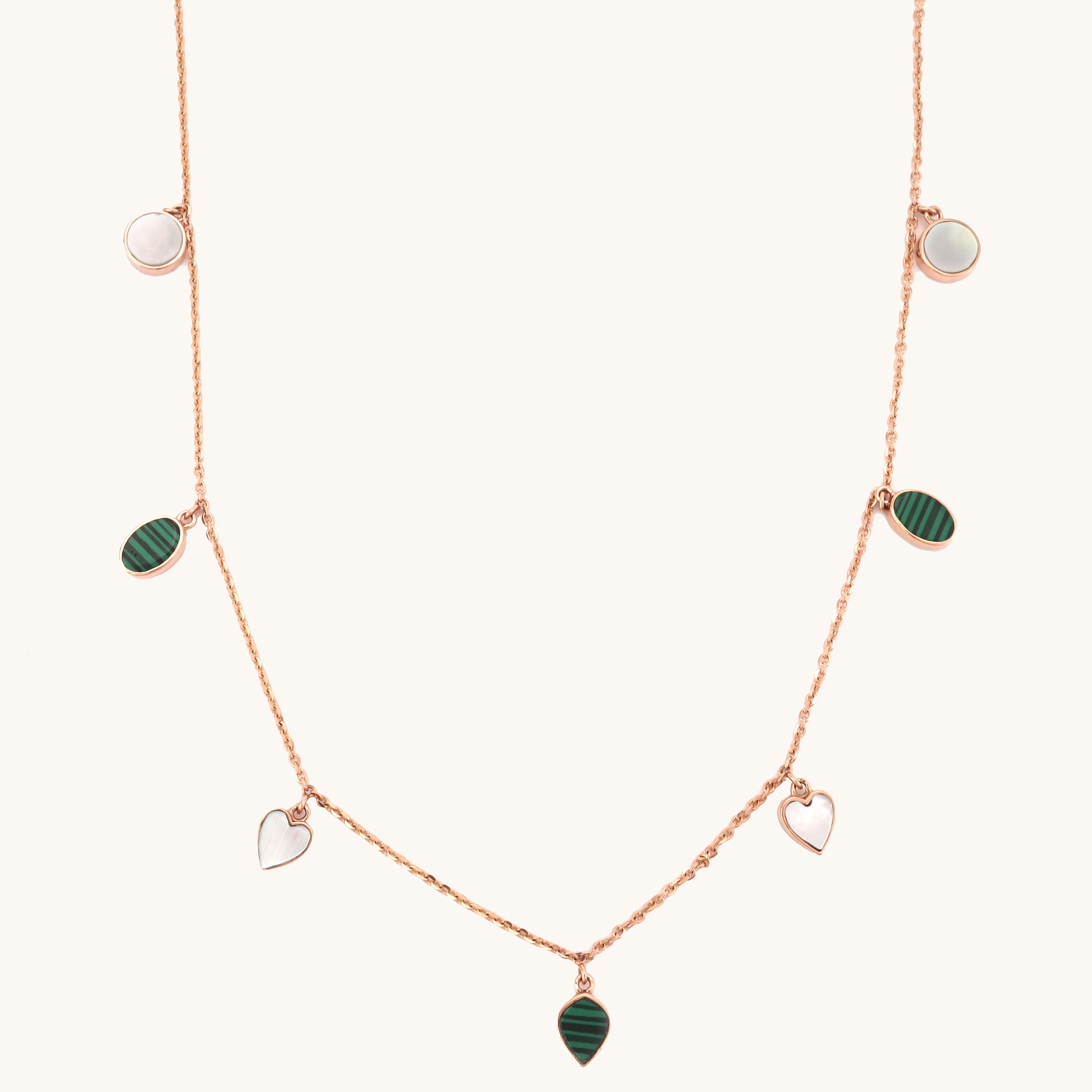 Mother of Pearl Necklace in 18kt gold with under Rs. 80,000—delicate fine jewellery for daily wear.