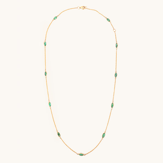 Fancy Emerald Gold Chain in 18kt gold & BIS-certified jewelry; a minimalist luxury gift for her now under 40,000!