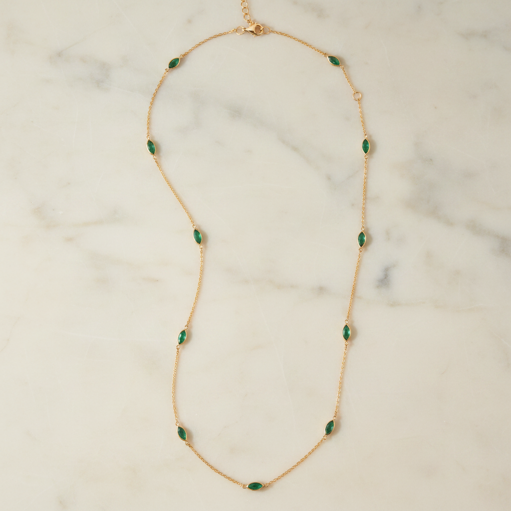 Fancy Emerald Gold Chain