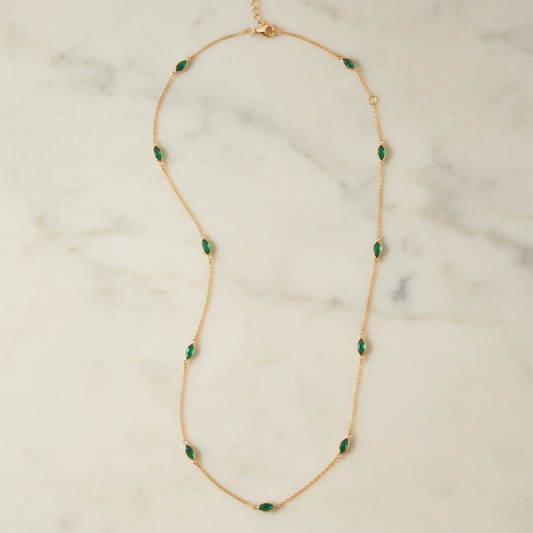 Fancy Emerald Gold Chain