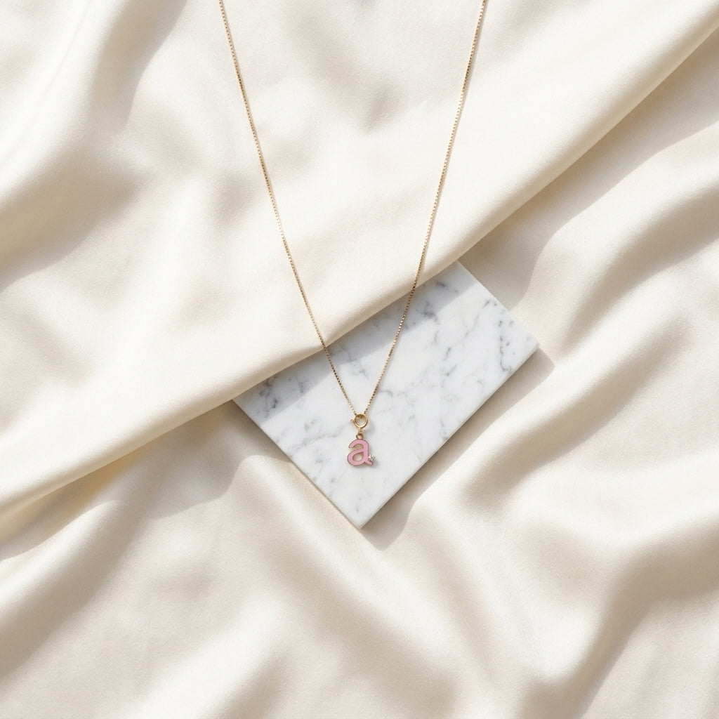 A Pink Letter Charm