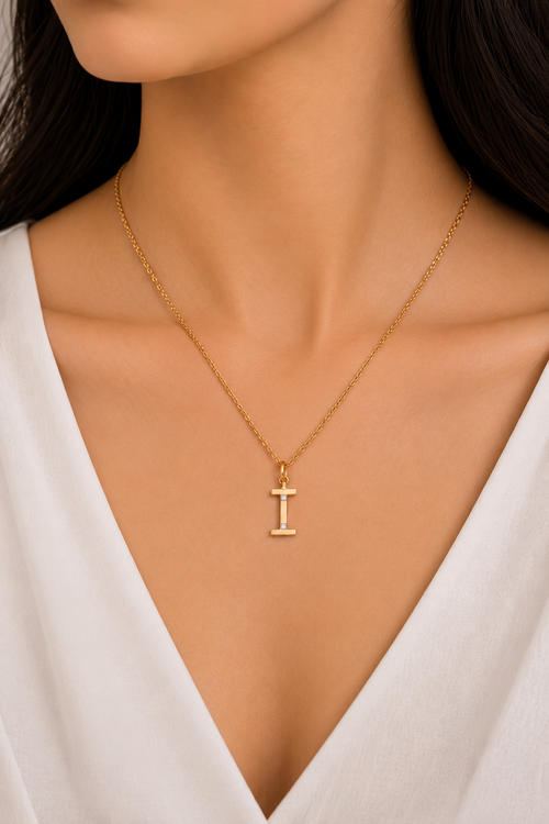 Alphabet I Diamond Pendant
