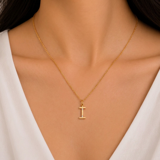 Alphabet I Diamond Pendant